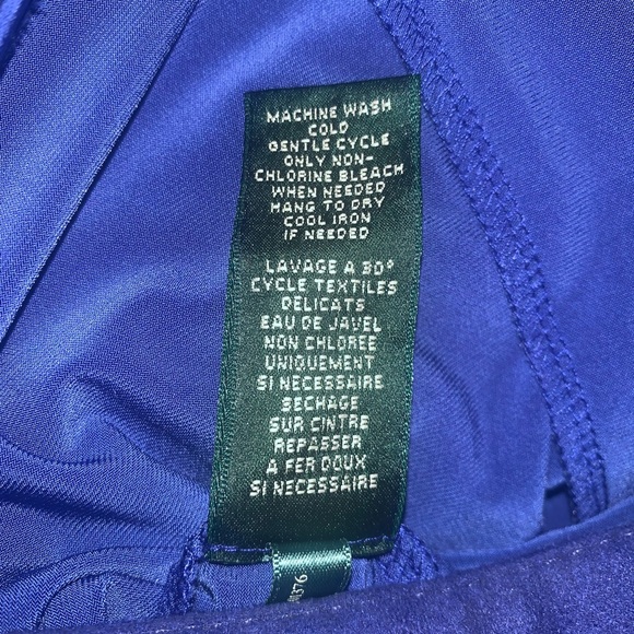 Ralph Lauren dress . Cobalt , Royal blue . 95% polyester. Ruched , size 12 - Picture 5 of 8